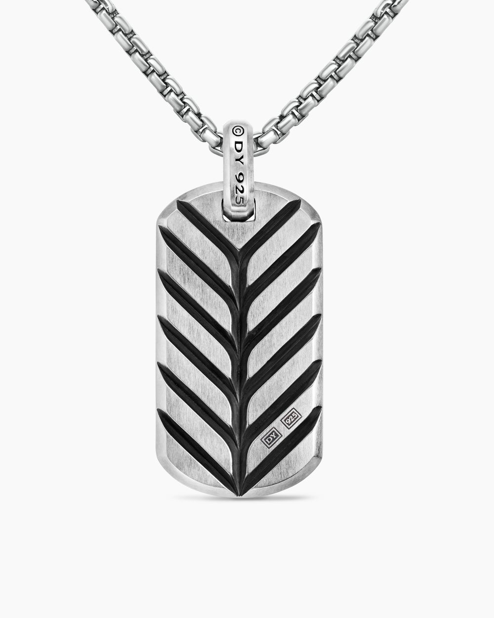 Médaille Chevron en argent massif avec piétersite, 42 mm homme