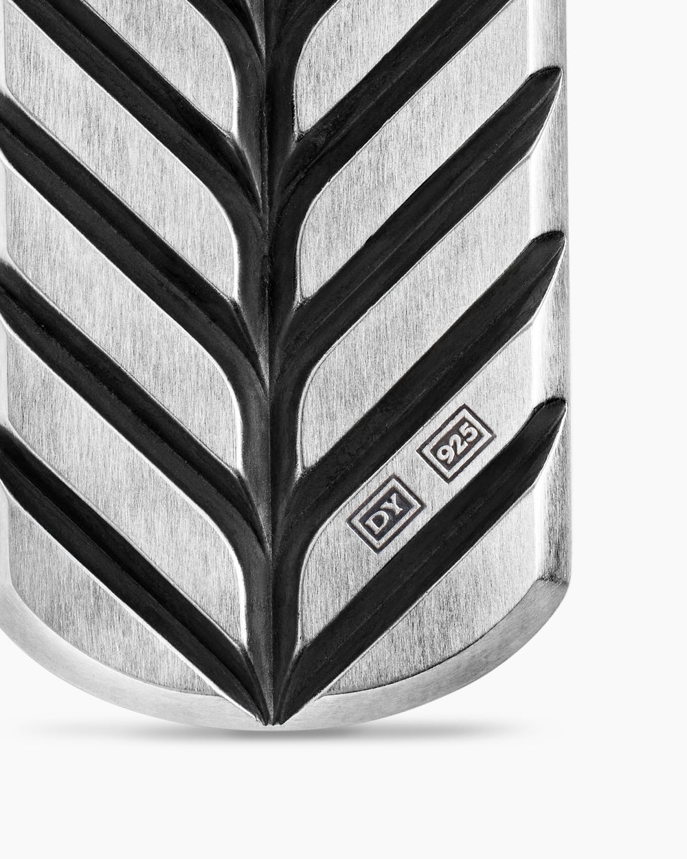 Médaille Chevron en argent massif avec piétersite, 42 mm homme