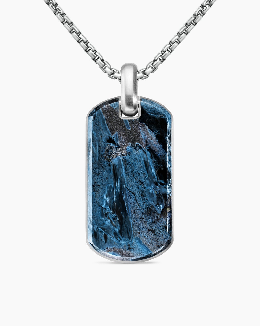 Médaille Chevron en argent massif avec piétersite, 42 mm homme