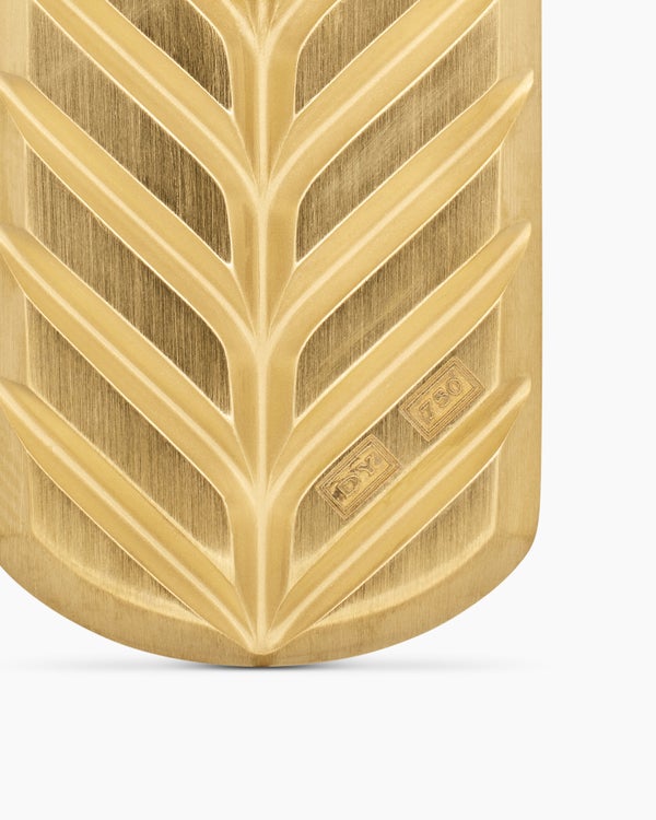 Chevron Tag in 18K Yellow Gold with Diamonds, 35mm