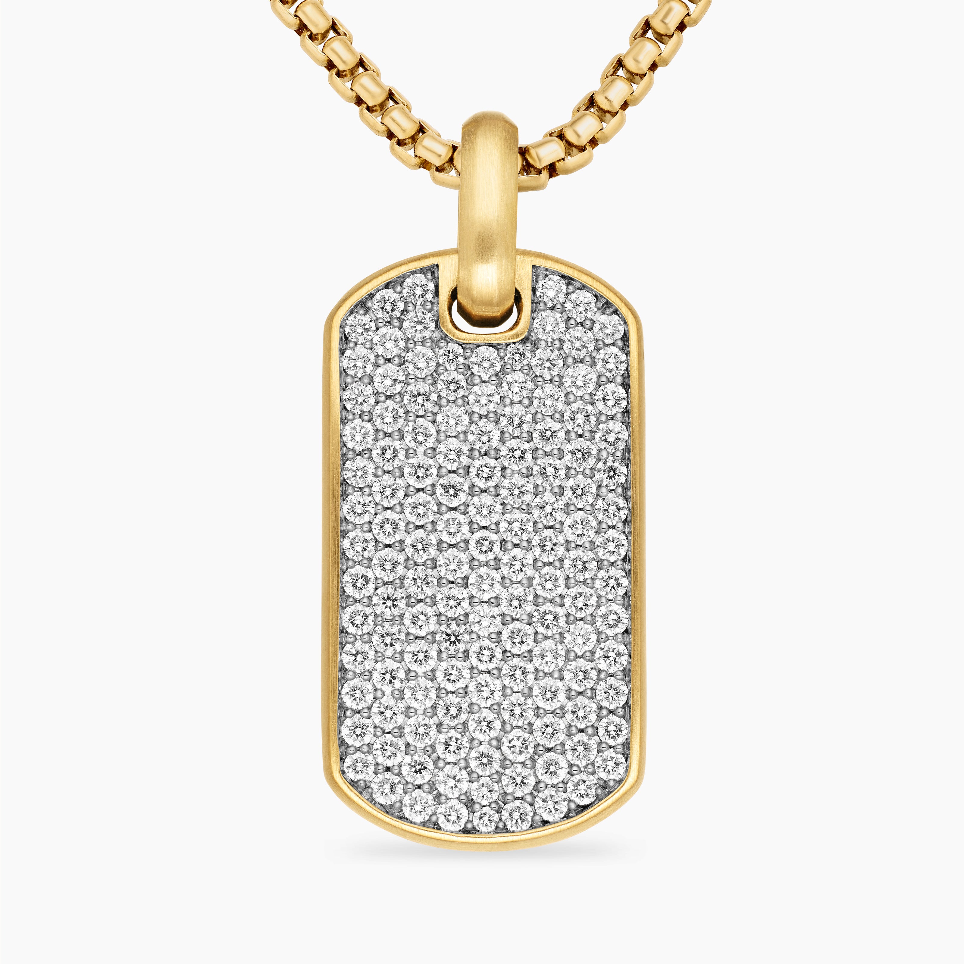 M&eacute;daille Chevron en or jaune 18 carats avec diamants, 35 mm hommes 