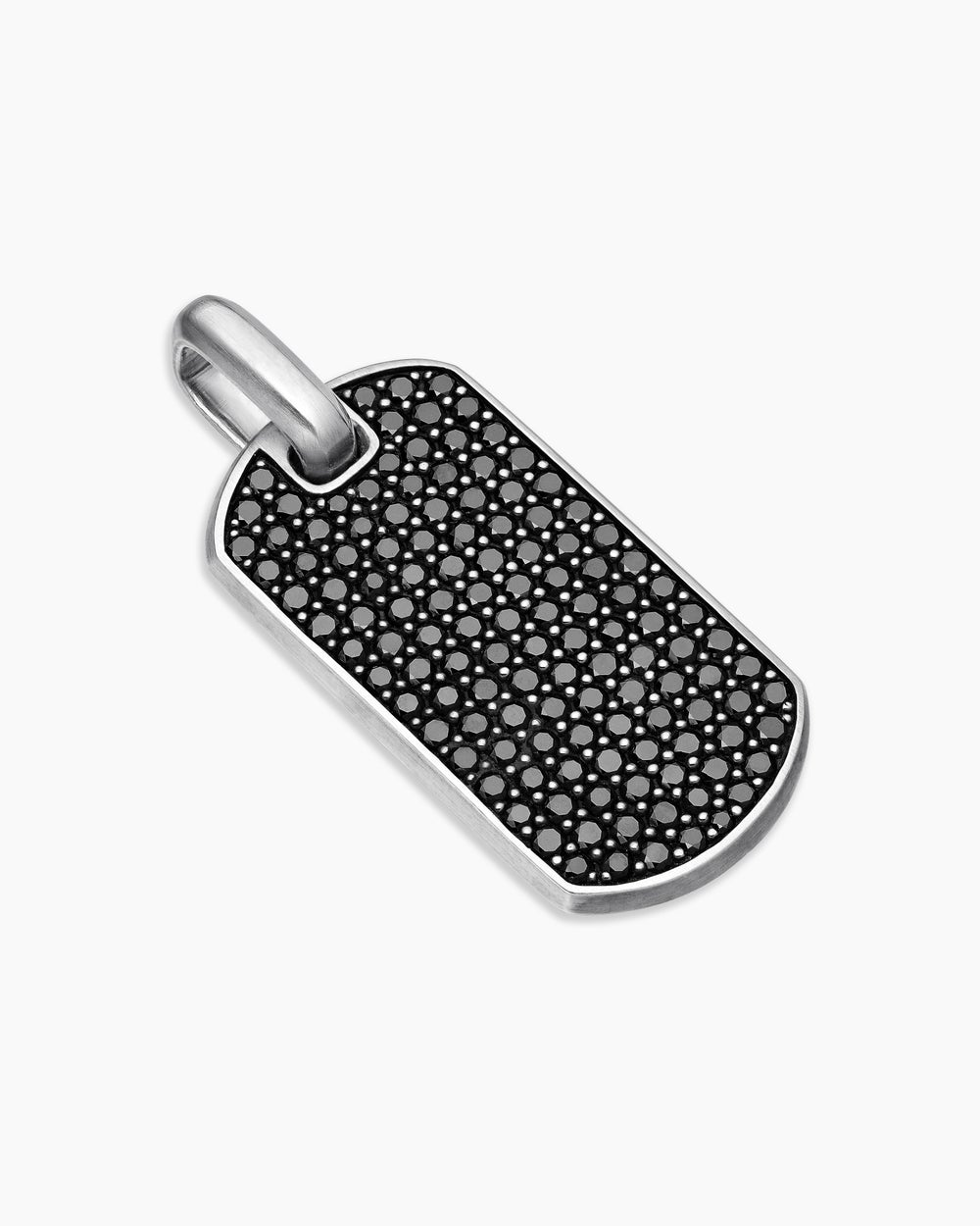 Médaille Chevron en argent sterling avec diamants noirs, 35 mm hommes