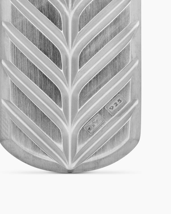 Chevron Tag in Sterling Silver with Rainbow Pavé, 35mm