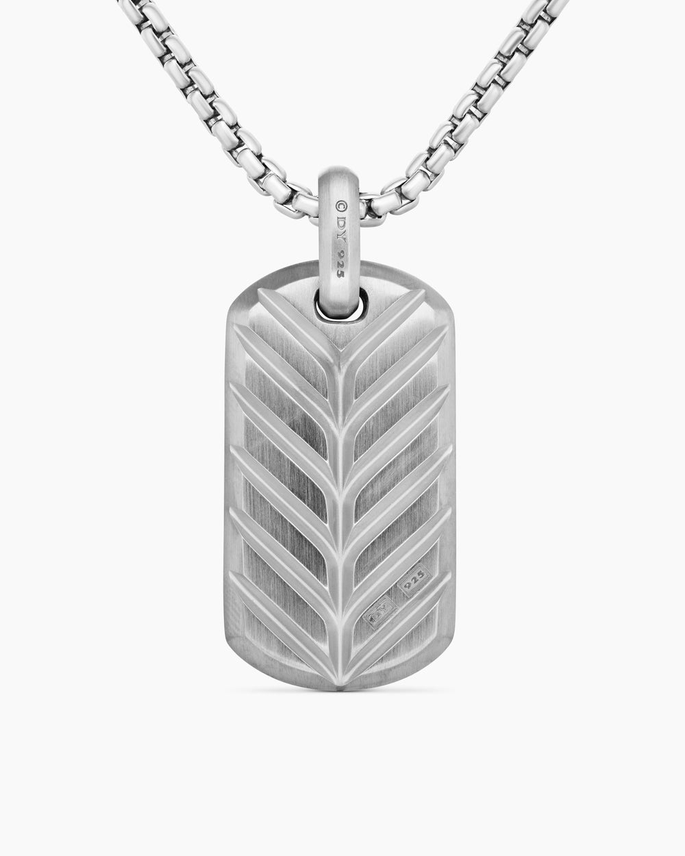 Médaille Chevron en argent sterling avec onyx noir, 35 mm hommes
