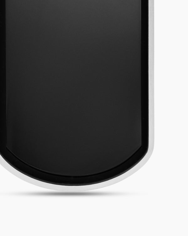 Chevron Tag in Sterling Silver with Black Onyx, 35mm