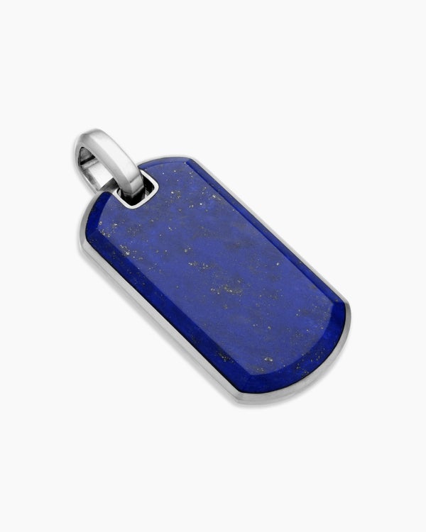 Médaille Chevron en argent sterling avec lapis-lazuli, 35 mm