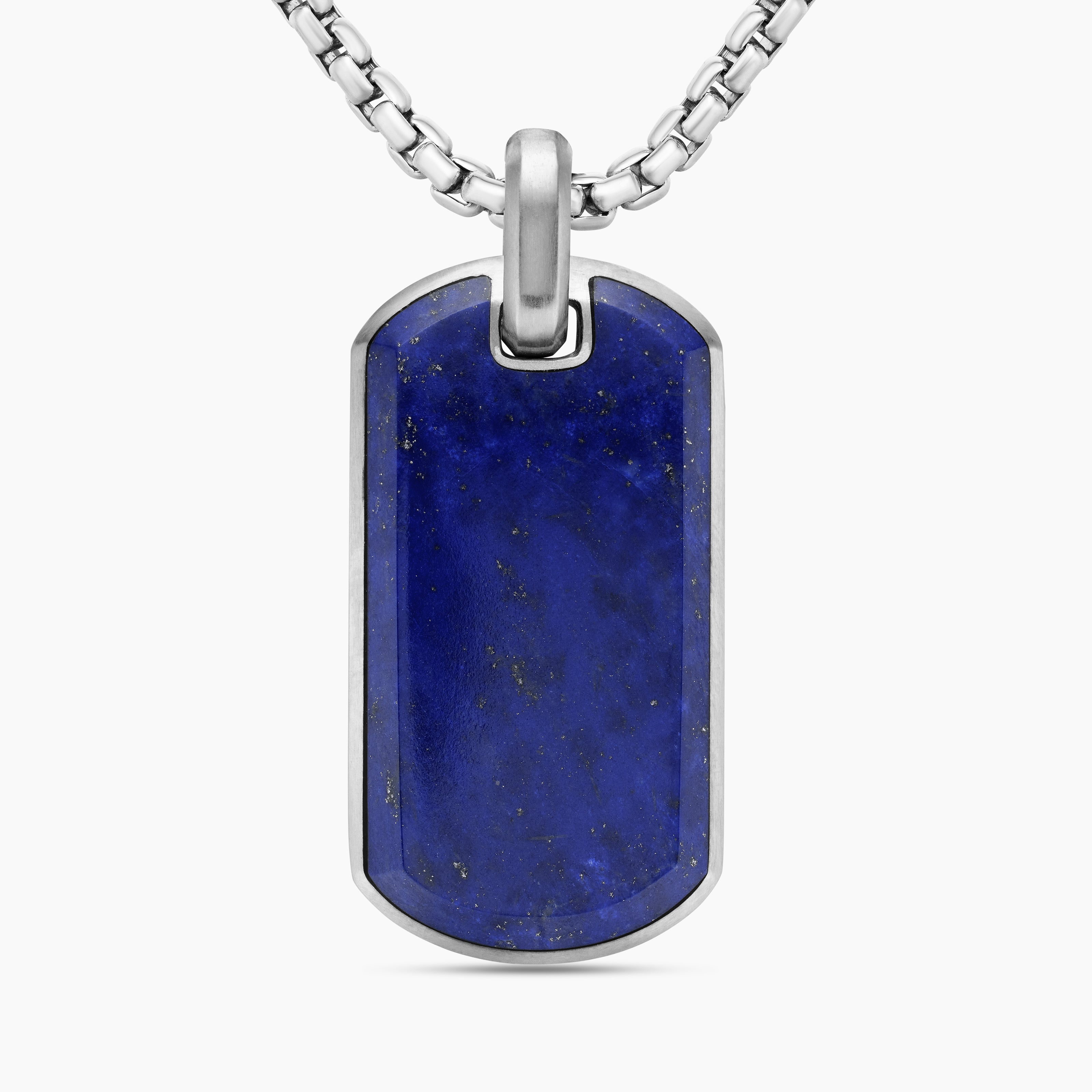 M&eacute;daille Chevron en argent sterling avec lapis-lazuli, 35 mm hommes 