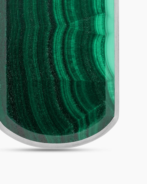 Médaille Chevron en argent massif avec malachite, 35 mm homme