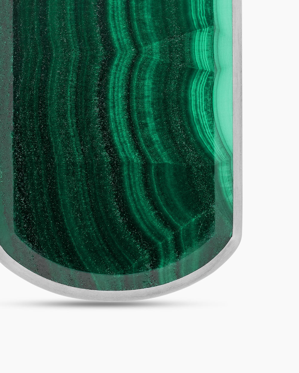 Médaille Chevron en argent massif avec malachite, 35 mm homme