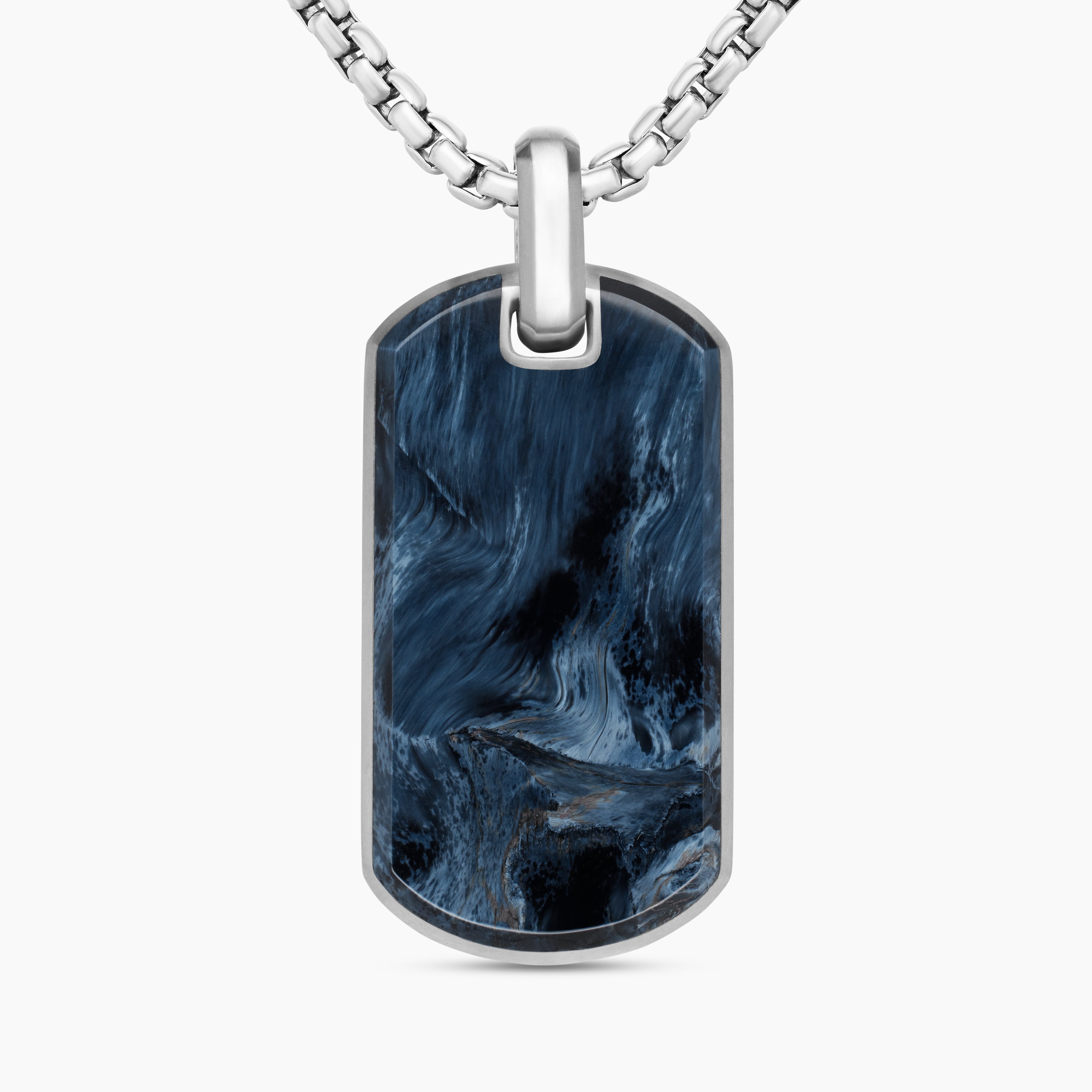 M&eacute;daille Chevron en argent massif avec pi&eacute;tersite, 35 mm homme 