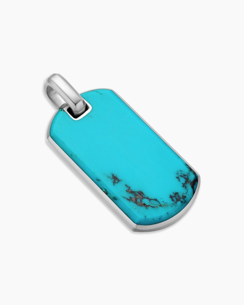 Médaille Chevron en argent sterling avec turquoise, 35 mm hommes