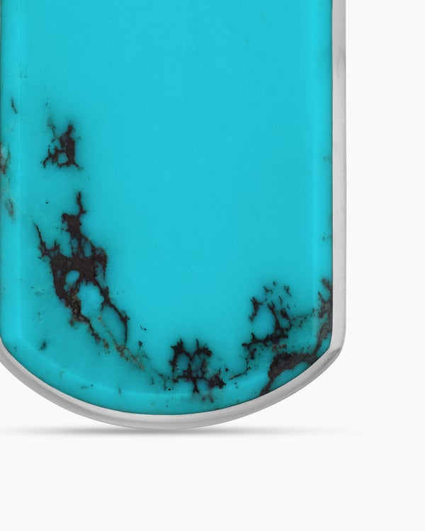 Médaille Chevron en argent sterling avec turquoise, 35 mm