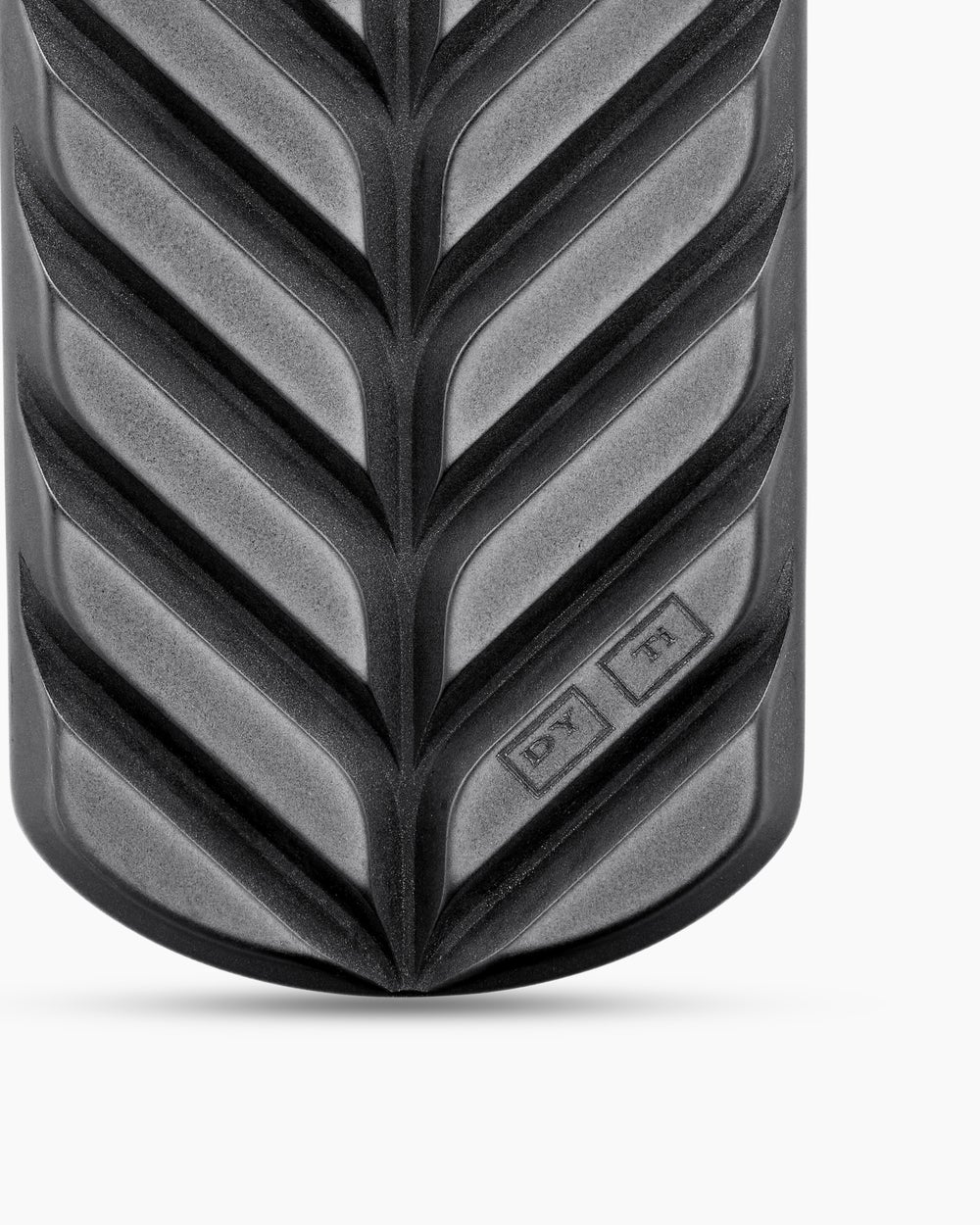 Mens Chevron Tag in Black Titanium with Black Diamonds, 35mm