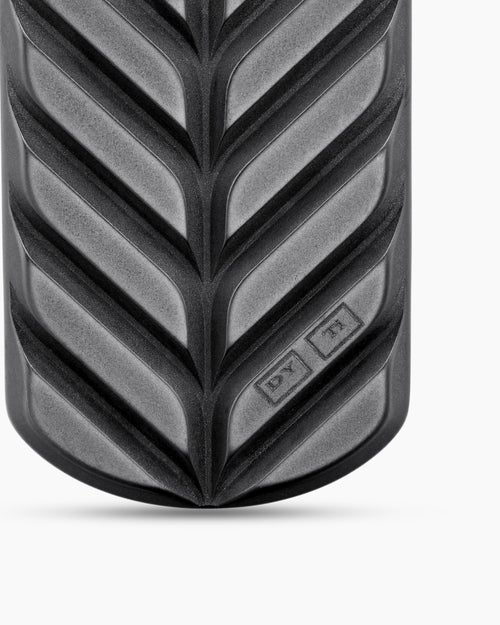 Mens Chevron Tag in Black Titanium with Black Diamonds, 35mm