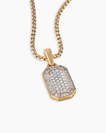 Streamline® Amulet in 18K Yellow Gold with Diamonds, 22mm