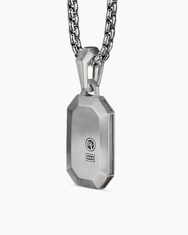 Streamline® Amulet in Sterling Silver with Black Diamonds, 22mm