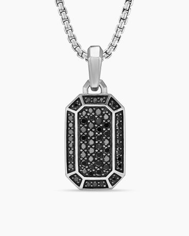 Streamline® Amulet in Sterling Silver with Black Diamonds, 22mm