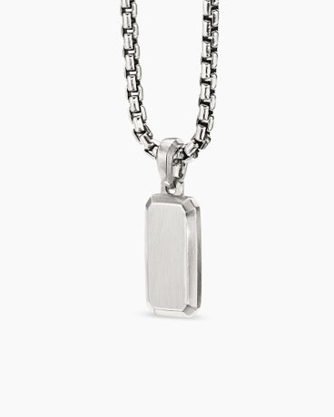 Streamline® Amulet in Sterling Silver with Black Diamonds, 17mm