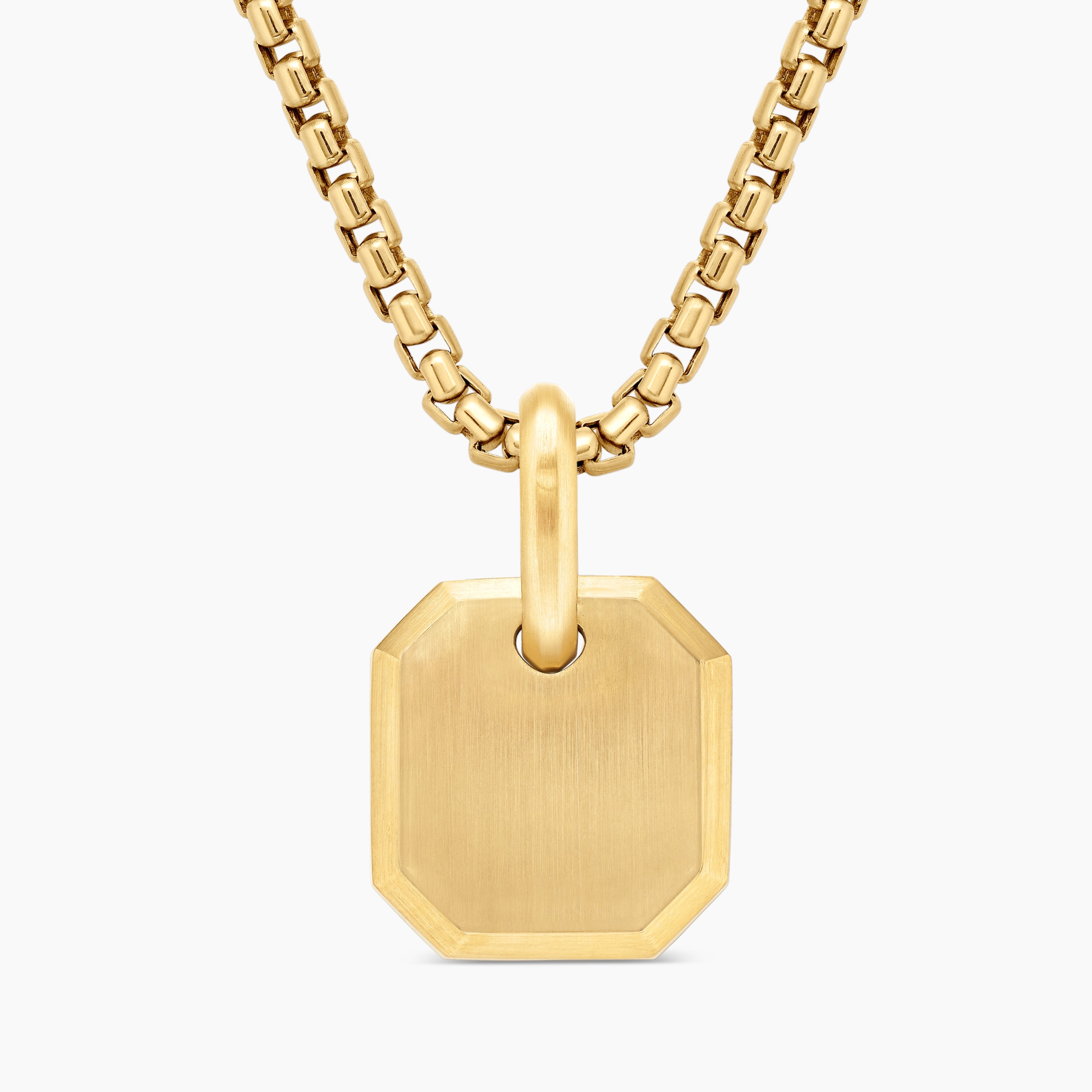 Amulette octogonale en or jaune 18 carats, 15 mm hommes 