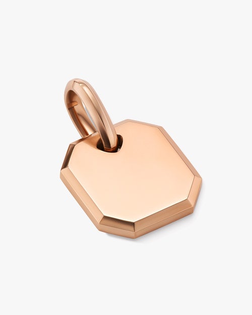 Amulette octogonale en or rose 18 carats, 15 mm homme
