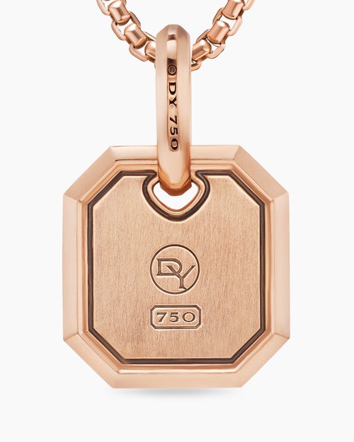 Amulette octogonale en or rose 18 carats, 15 mm homme