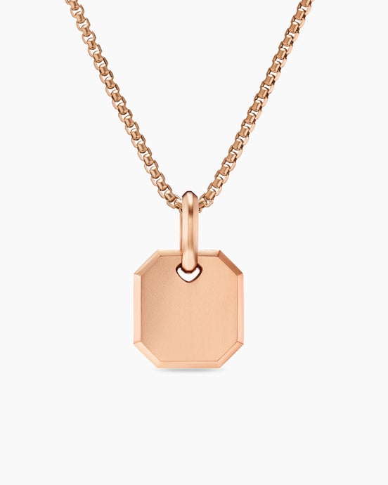 Octagonal Amulet in 18ct Rose Gold, 15mm