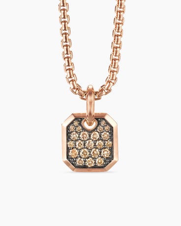 Roman Amulet in 18K Rose Gold with Cognac Diamonds, 15mm