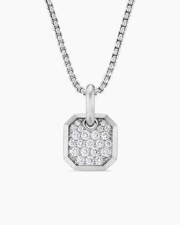 Roman Amulet in 18K White Gold with Diamonds, 15mm