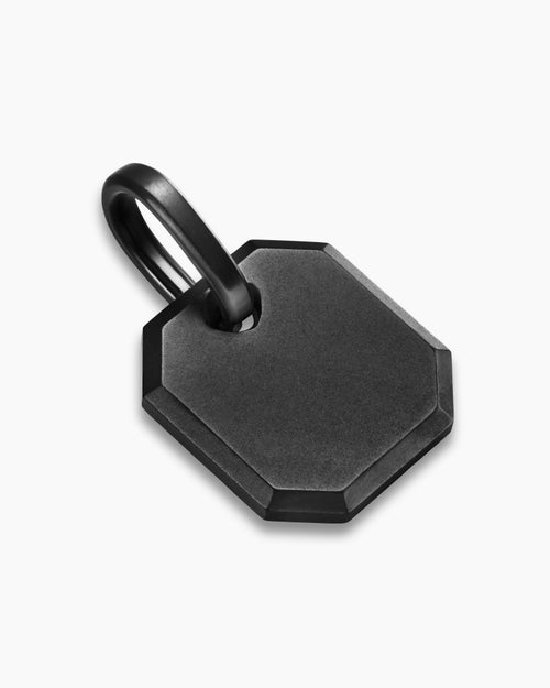 Mens Octagonal Amulet in Black Titanium, 15mm