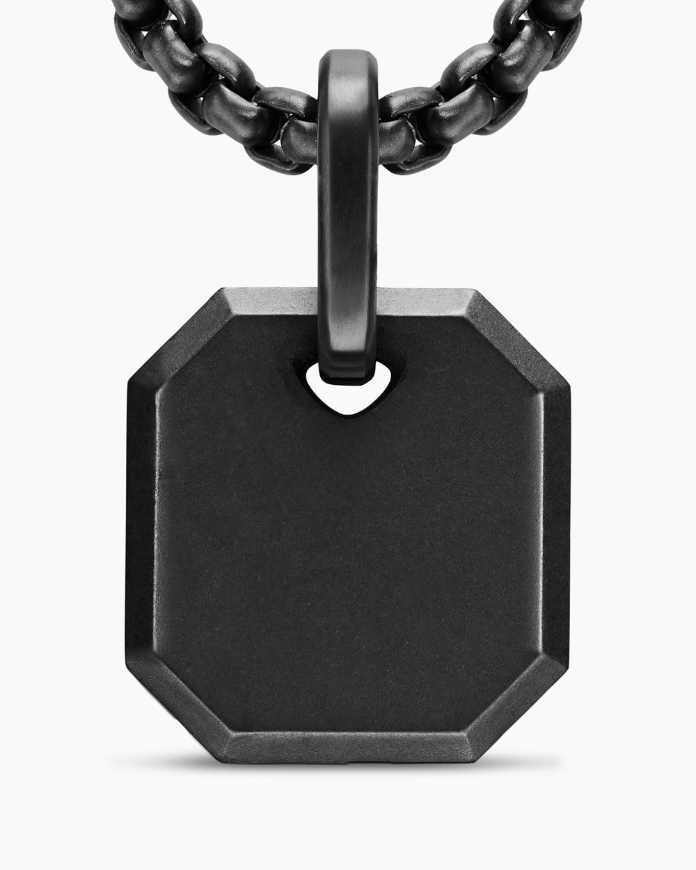 Amulette octogonale en titane noir, 15 mm hommes