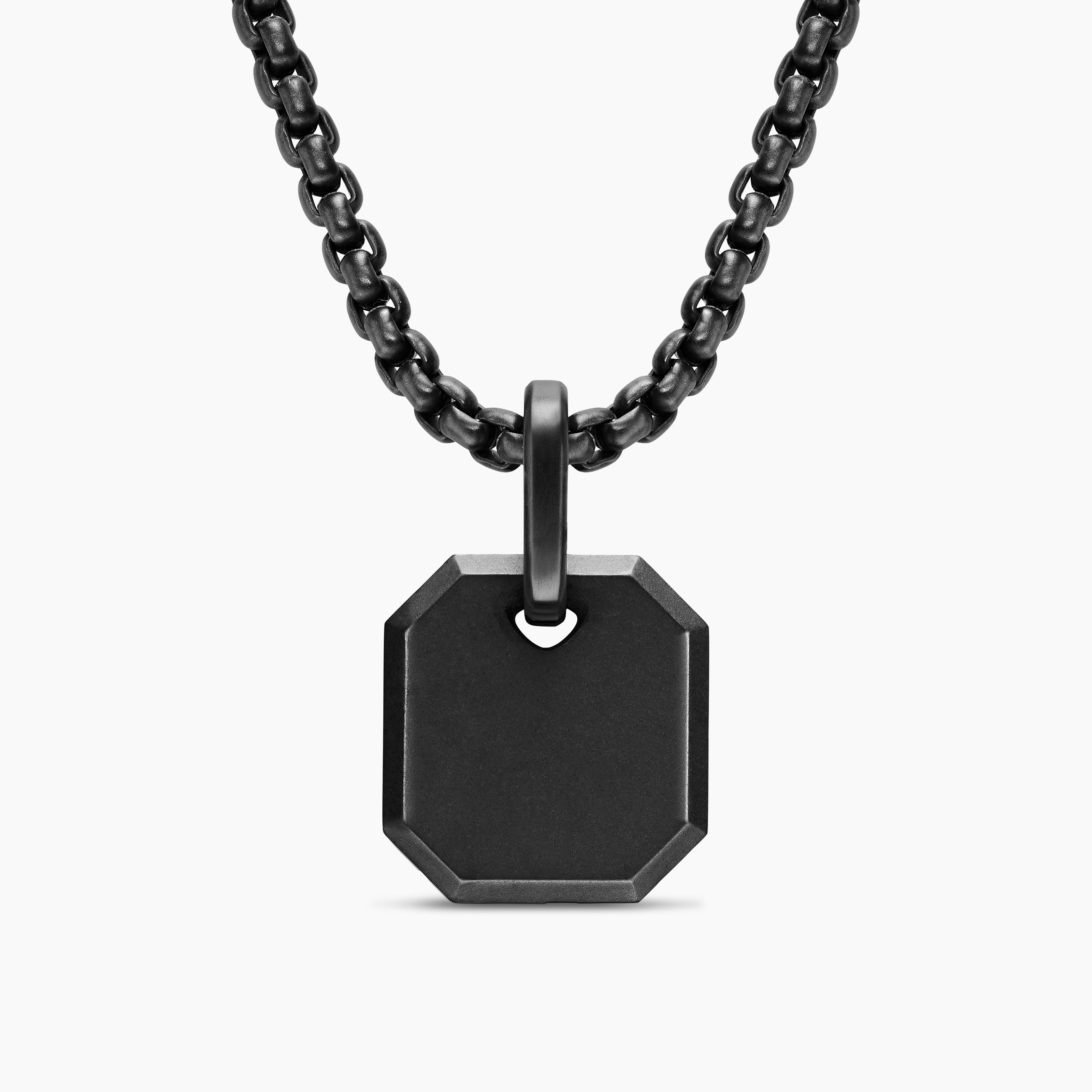 Amulette octogonale en titane noir, 15 mm homme 