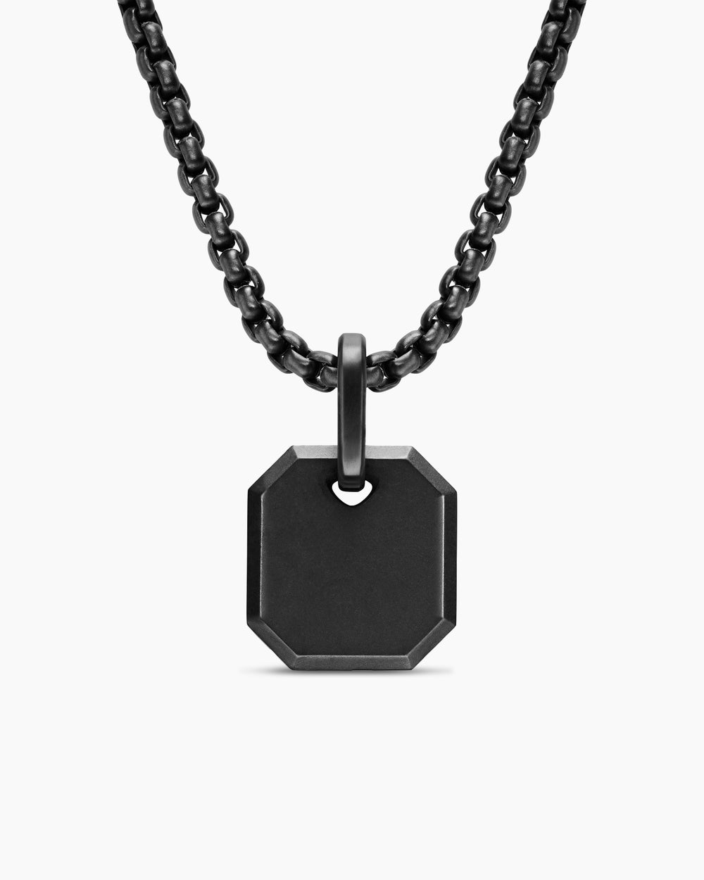 Amulette octogonale en titane noir, 15 mm hommes