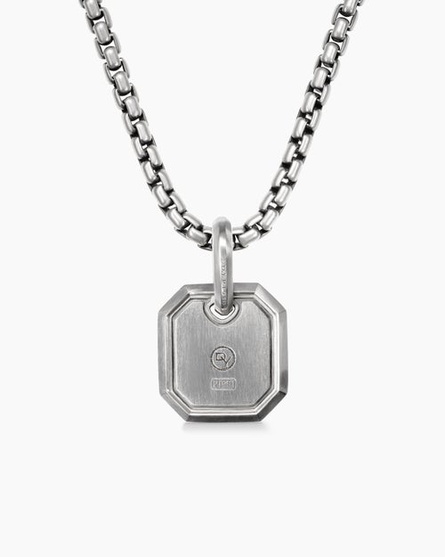 Mens Octagonal Amulet in Platinum, 15mm