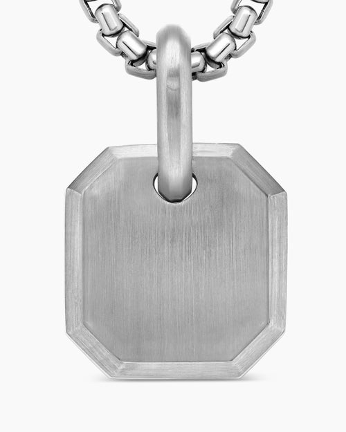 Mens Octagonal Amulet in Platinum, 15mm