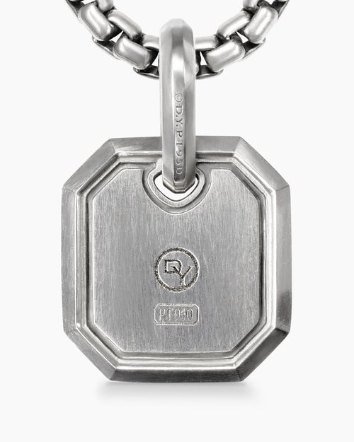 Mens Octagonal Amulet in Platinum, 15mm