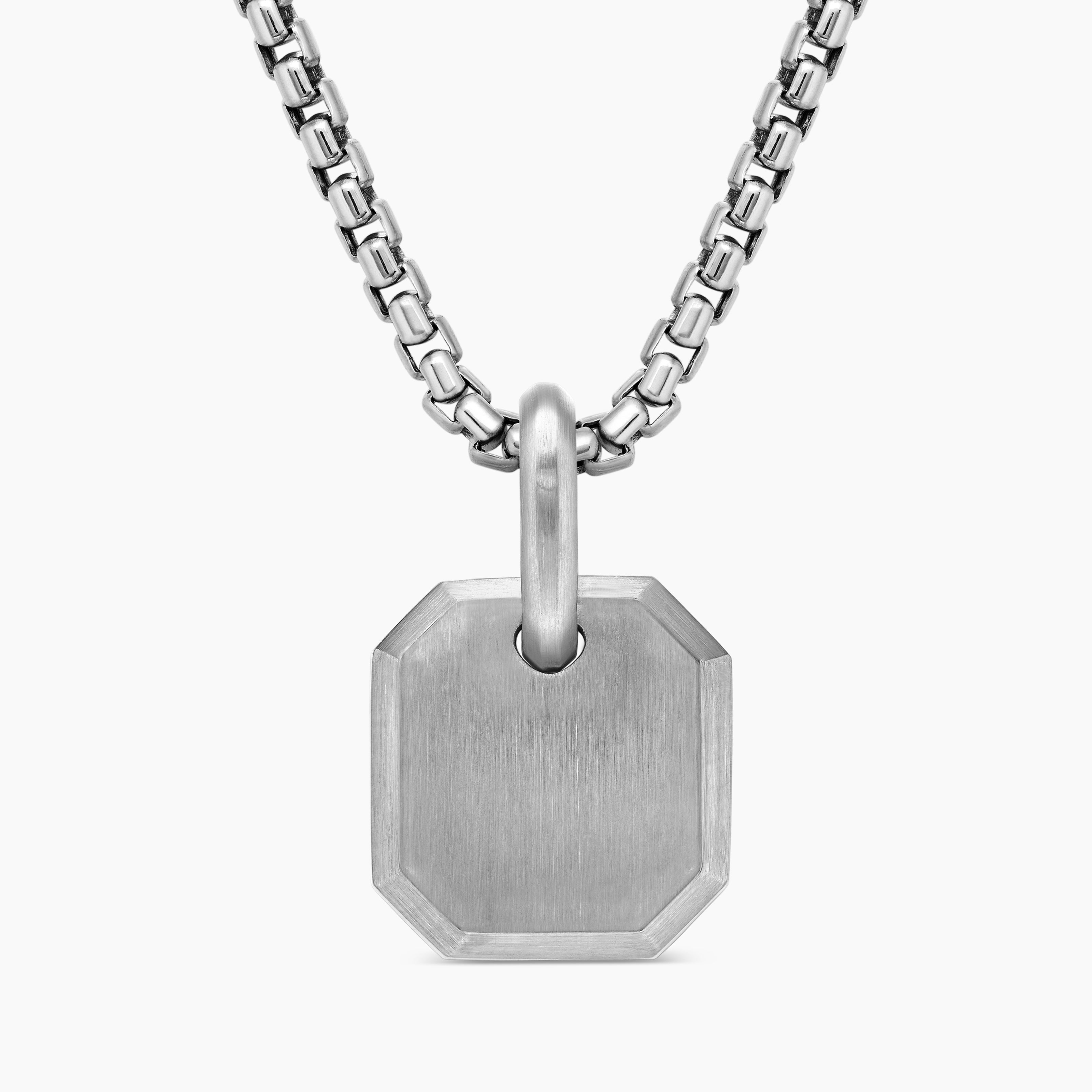 Mens Octagonal Amulet in Platinum, 15mm