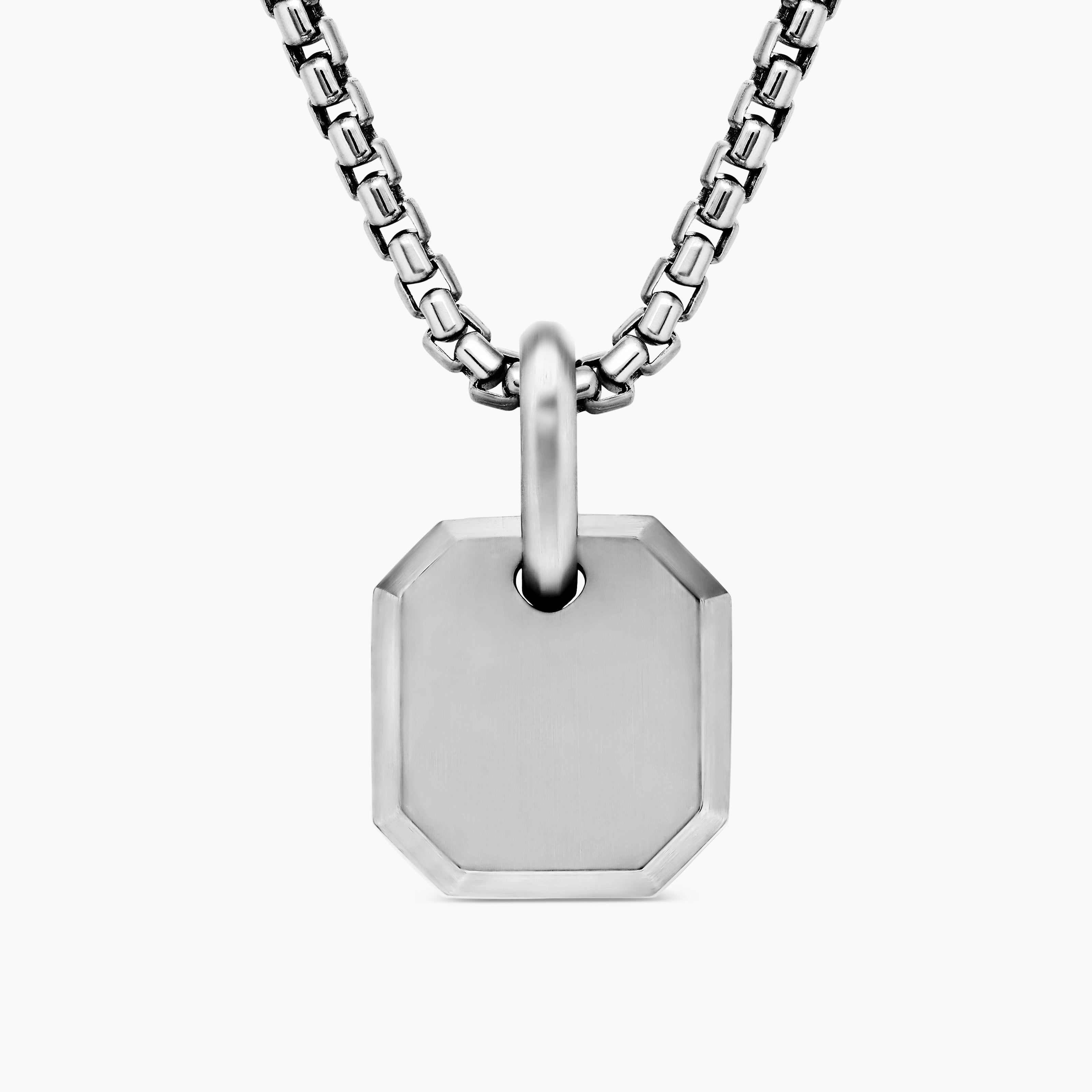 Mens Octagonal Amulet in Sterling Silver, 15mm