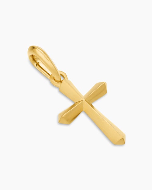 Mens Cross Amulet in 18ct Yellow Gold, 19mm