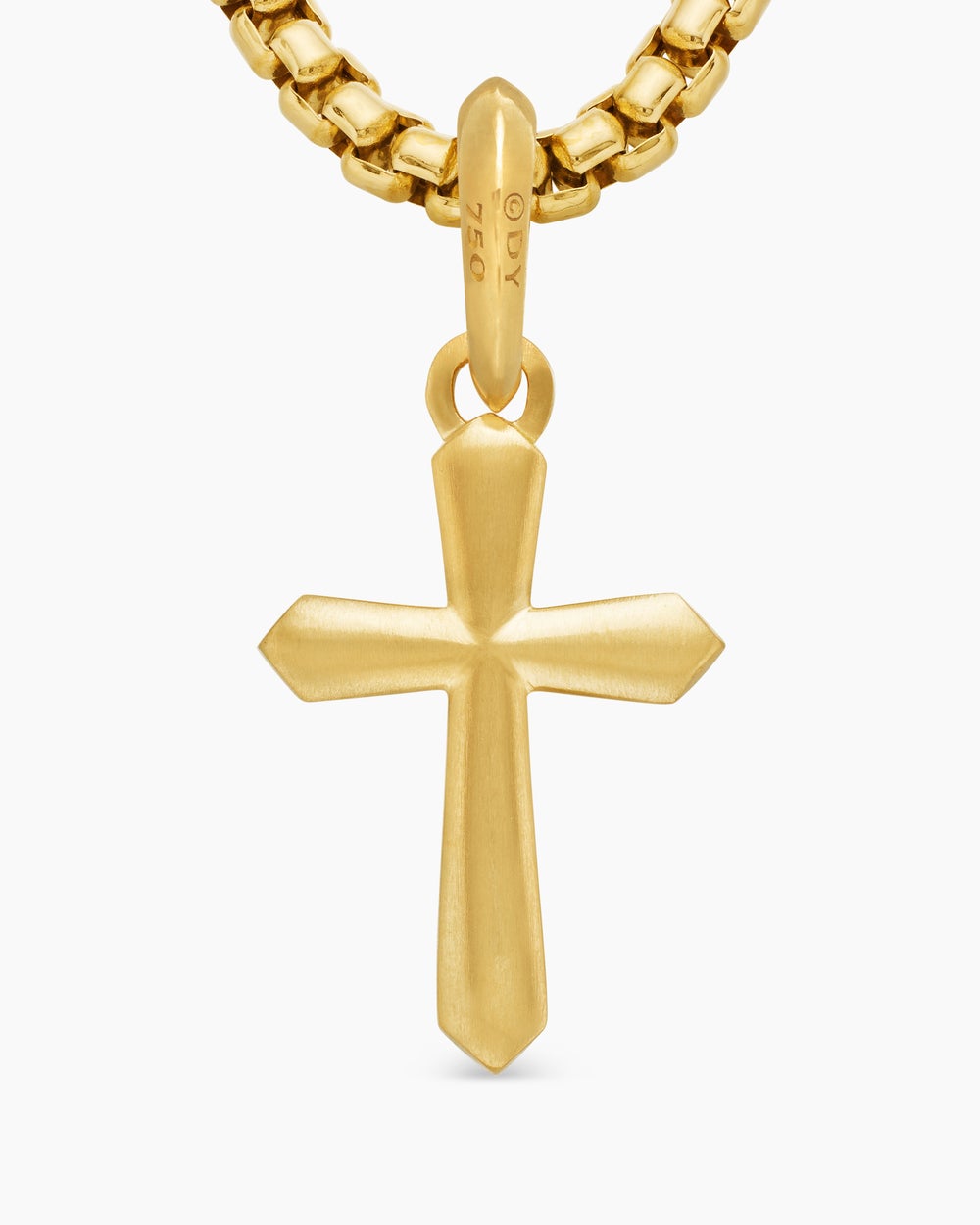Mens Cross Amulet in 18K Yellow Gold, 19mm