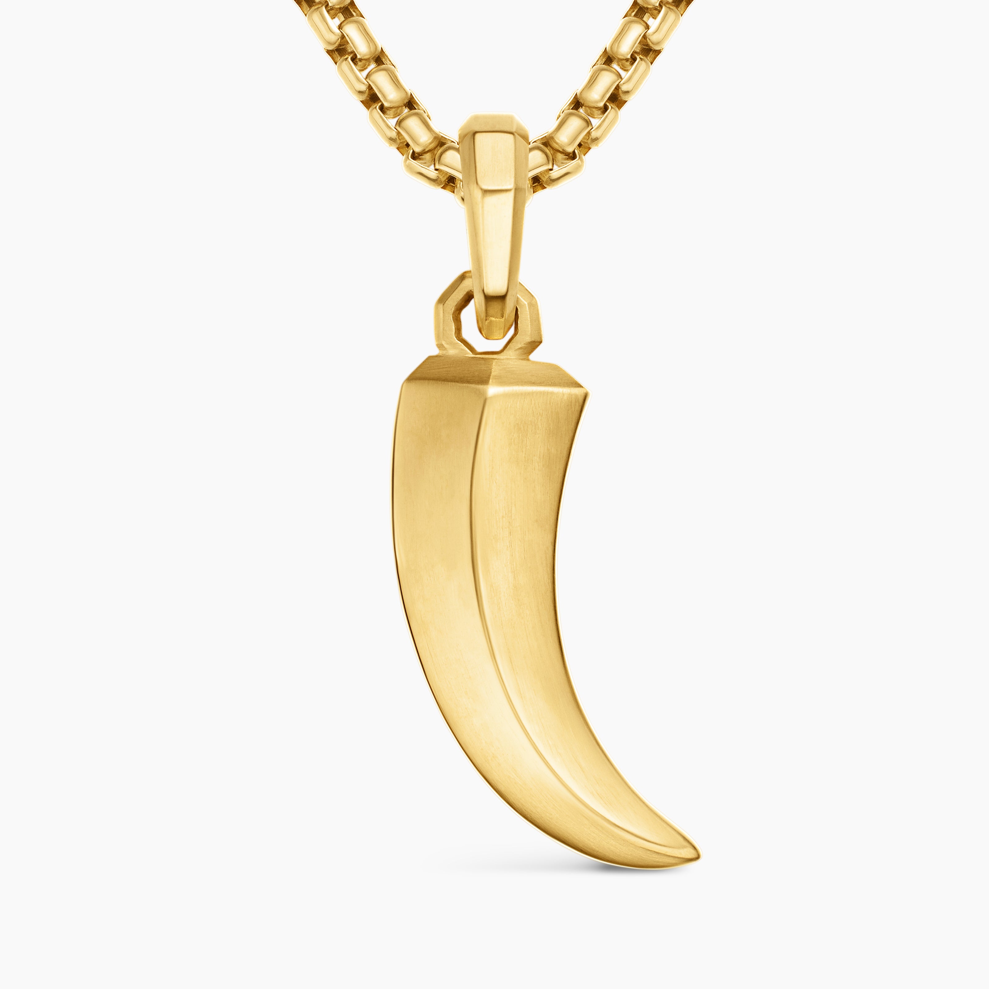 Mens Claw Amulet in 18K Yellow Gold, 25mm
