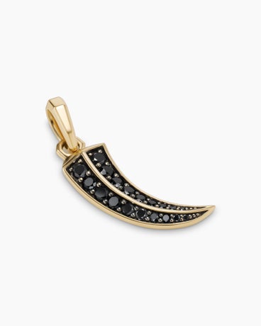 Roman Claw Amulet in 18K Yellow Gold with Black Diamonds, 37mm