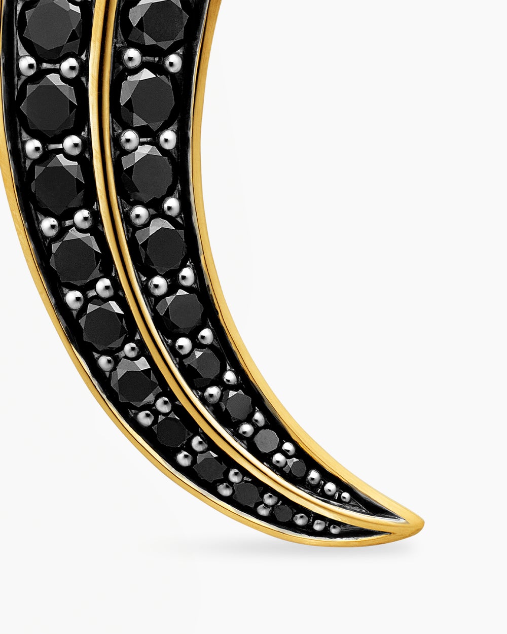 Mens Claw Amulet in 18K Yellow Gold with Black Diamonds, 25mm