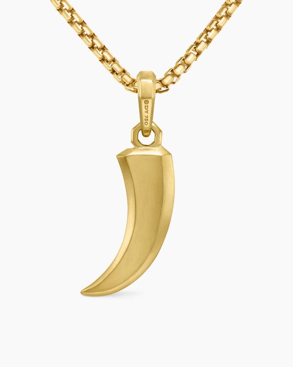 Claw Amulet in 18K Yellow Gold with Diamonds, 25mm