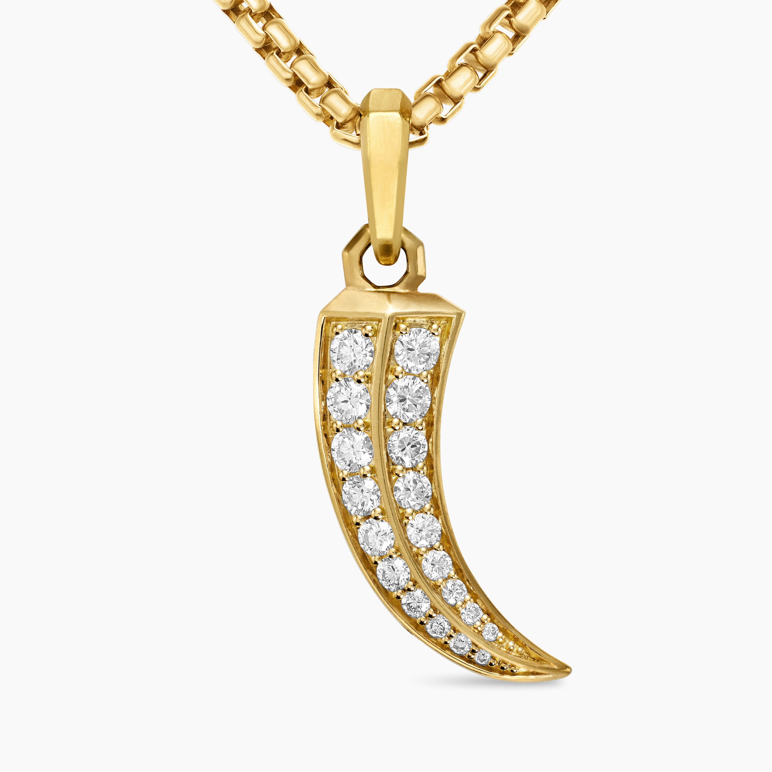 Amulette griffe en or jaune 18 carats avec diamants, 25 mm homme 