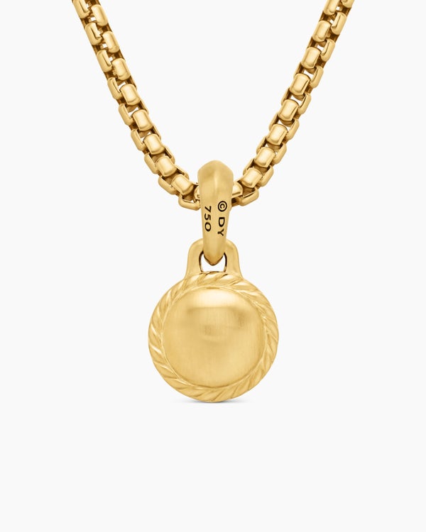 Evil Eye Amulet in 18K Yellow Gold with Emerald, 14.5mm