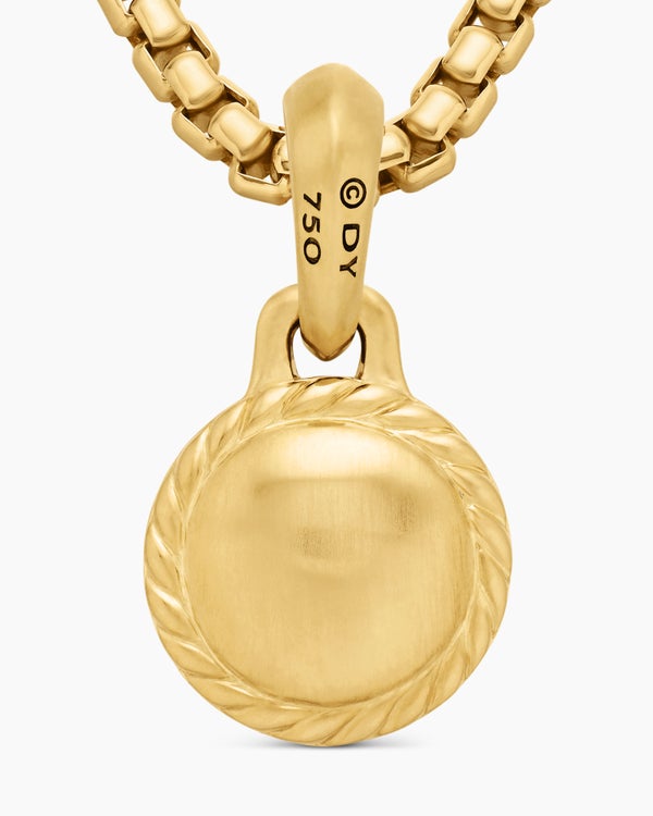 Evil Eye Amulet in 18K Yellow Gold with Emerald, 14.5mm