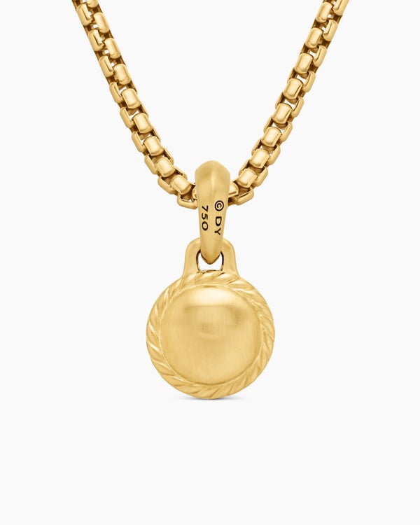 Evil Eye Amulet in 18K Yellow Gold with Blue Sapphire, 14.5mm