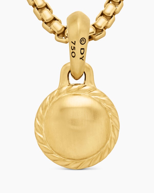 Evil Eye Amulet in 18K Yellow Gold with Blue Sapphire, 14.5mm