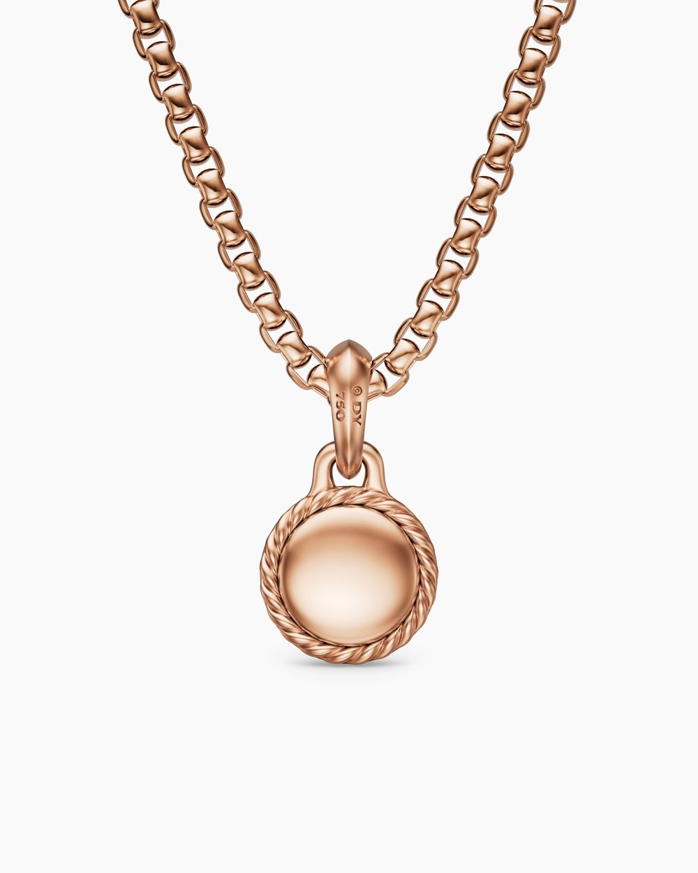 Mens Evil Eye Amulet in 18K Rose Gold with Cognac Diamond, 15mm
