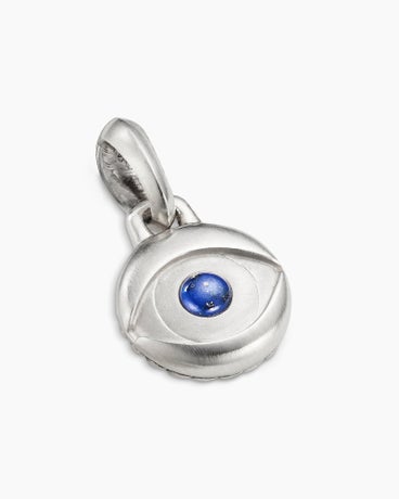Evil Eye Amulet in Sterling Silver with Lapis, 14.5mm